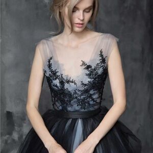 Milano Black and Blue Prom Dress